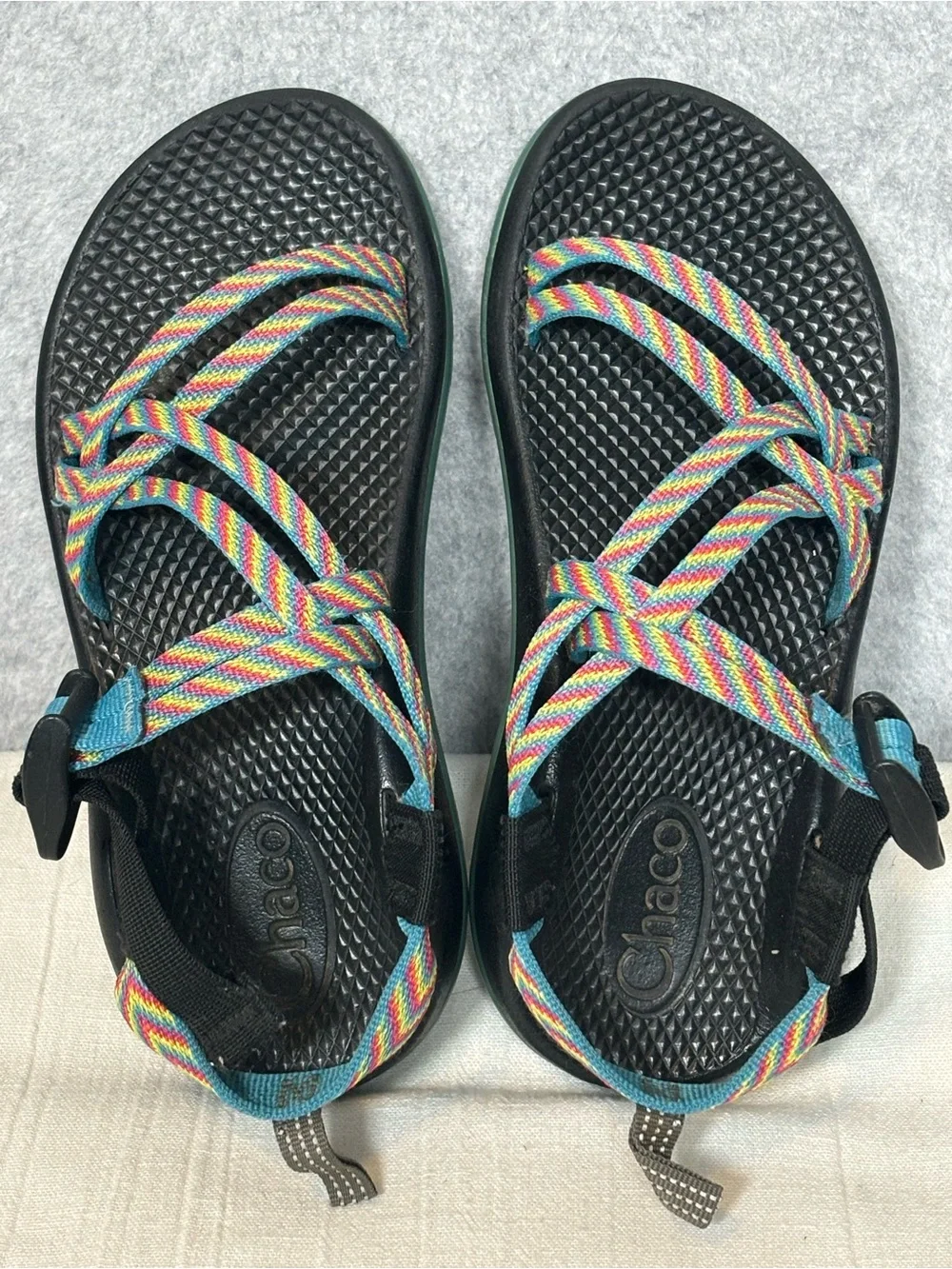 Chaco Kids' ZX/2 EcoTread Double-Strap Sandals-Fiesta Rainbow Colorway-Girls 3